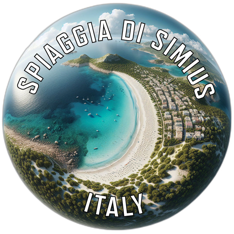 Spiaggia di Simius Souvenir Die Cut Flat Magnet 6-Inch