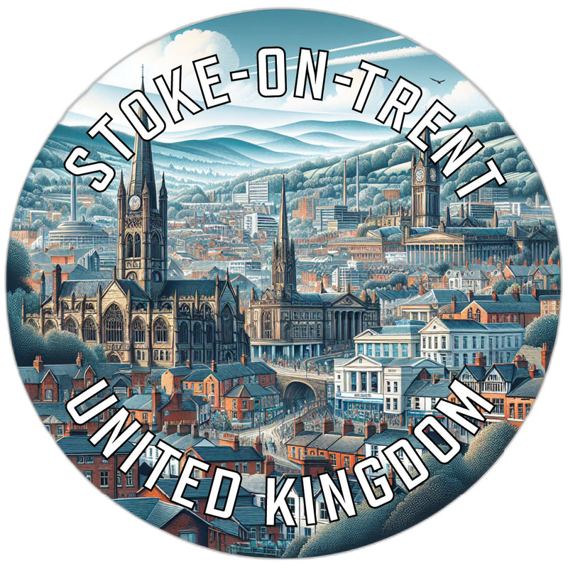 Stoke on Trent United Kingdom Souvenir Die Cut Flat Magnet 2-Inch