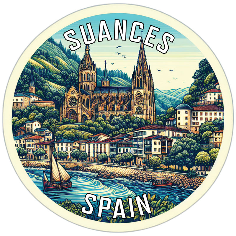 Suances Spain Souvenir Die Cut Flat Magnet 6-Inch
