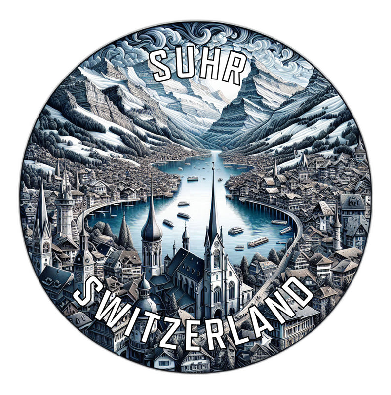 Suhr Switzerland Souvenir Die Cut Flat Magnet 2-Inch