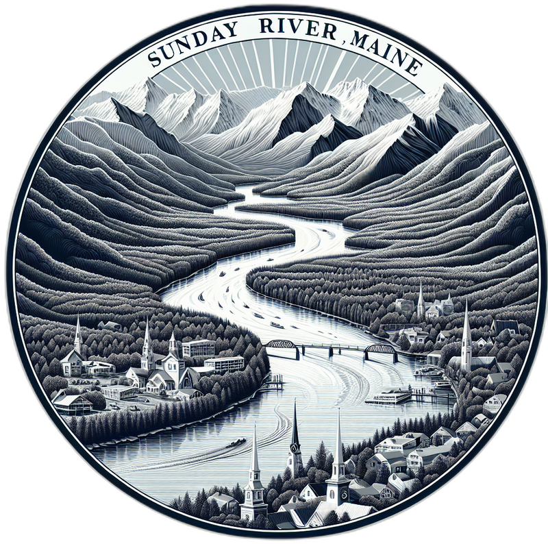 Sunday River Maine Souvenir Die Cut Flat Magnet 6-Inch
