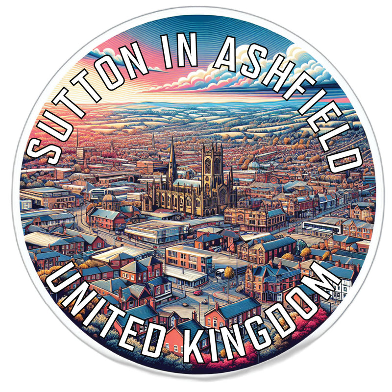 Sutton in Ashfield United Kingdom Souvenir Die Cut Flat Magnet 2-Inch