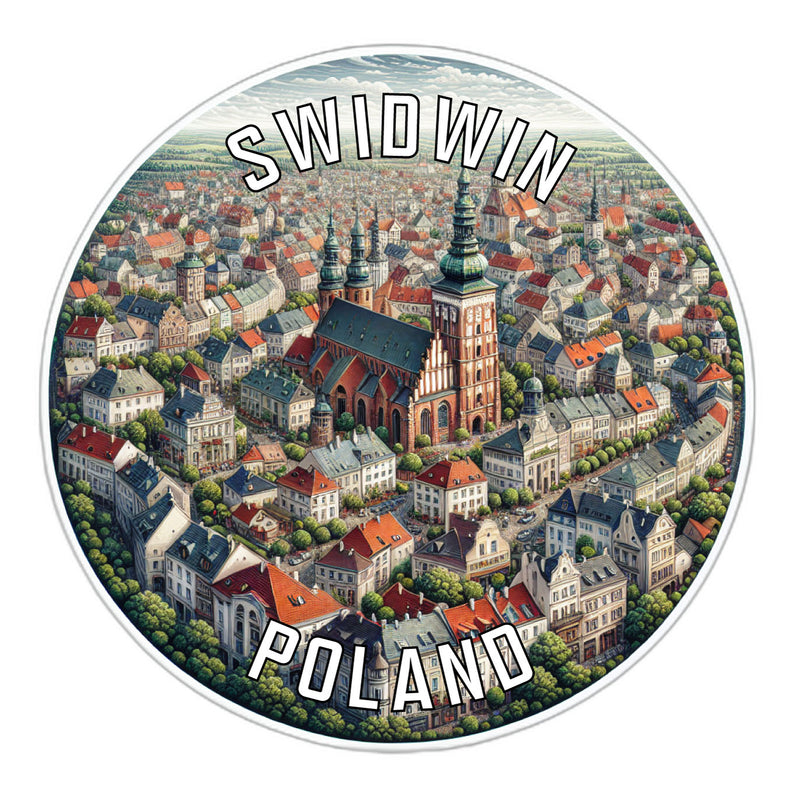 Swidwin Poland Souvenir Die Cut Flat Magnet 2-Inch