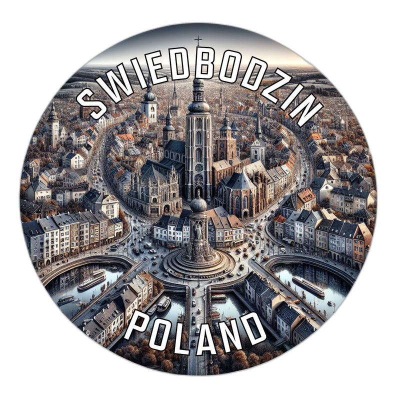 Swiedbodzin Poland Souvenir Die Cut Flat Magnet 6-Inch
