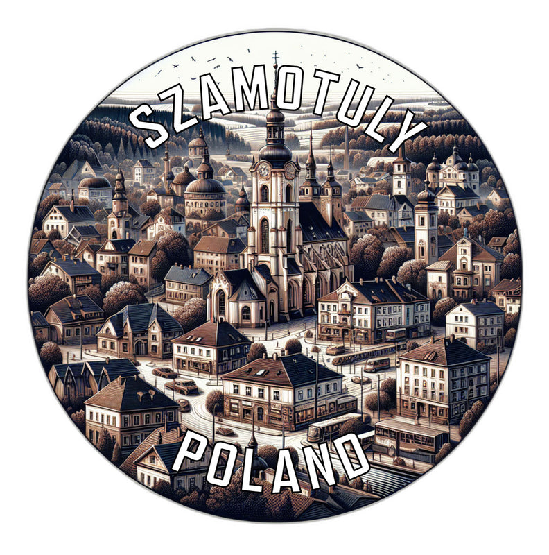 Szamotuly Poland Souvenir Die Cut Flat Magnet 2-Inch