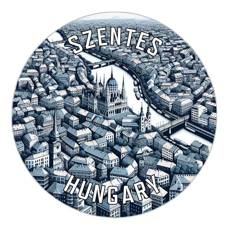 Szentes Hungary Souvenir Die Cut Flat Magnet 2-Inch