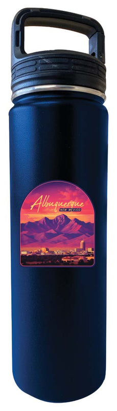 Alburqueque New Mexico Design B Souvenir 32 oz Insulated Stainless Steel Tumbler Water Bottle with Screw on Lid Navy 4-Pack