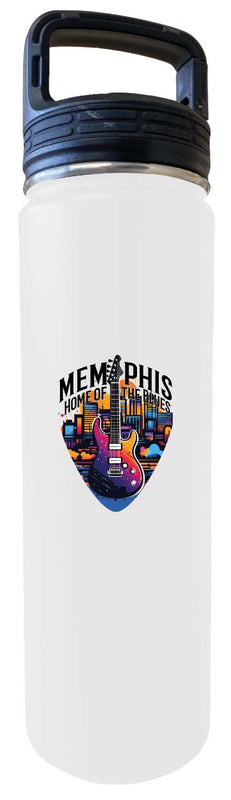 Memphis Tennessee Design B Souvenir 32 oz Insulated Stainless Steel Tumbler Water Bottle with Screw on Lid White 4-Pack