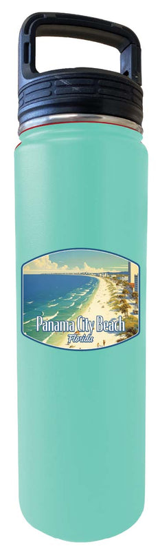 Panama City Beach Florida Design A Souvenir 32 oz Insulated Stainless Steel Tumbler Water Bottle with Screw on Lid Seafoam 2-Pack