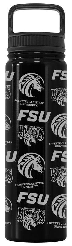 Fayetteville State University Officially Licensed 24 oz Engraved Insulated Tumbler Water Bottle with Screw on Lid Black