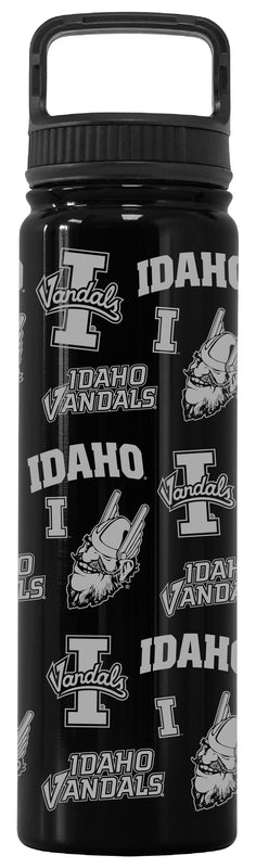 Idaho Vandals Officially Licensed 24 oz Engraved Insulated Tumbler Water Bottle with Screw on Lid Black