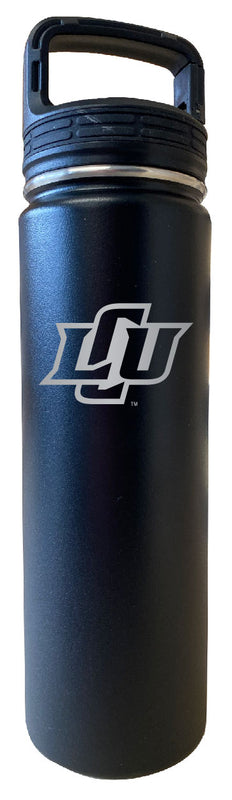 Lubbock Christian University Chaparral 24 oz Engraved Insulated Stainless Steel Tumbler Water Bottle with Screw on Lid Officially Licensed Collegiate Product Black