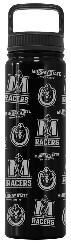 Murray State University Officially Licensed 24 oz Engraved Insulated Tumbler Water Bottle with Screw on Lid Black