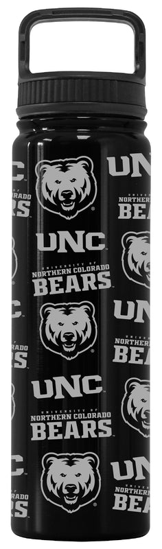 Northern Colorado Bears Officially Licensed 24 oz Engraved Insulated Tumbler Water Bottle with Screw on Lid Black