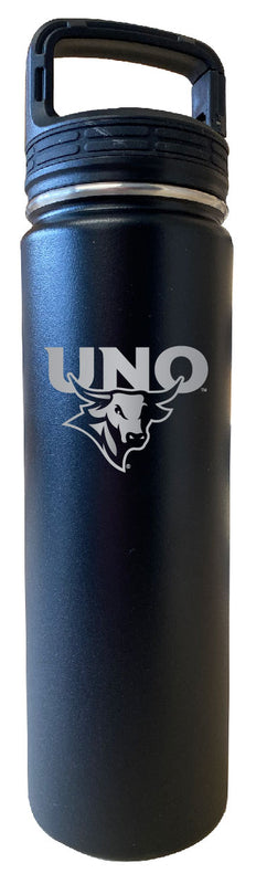 Nebraska at Omaha 24 oz Engraved Insulated Stainless Steel Tumbler Water Bottle with Screw on Lid Officially Licensed Collegiate Product Black