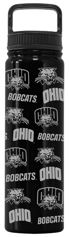 Ohio University Officially Licensed 24 oz Engraved Insulated Tumbler Water Bottle with Screw on Lid Black