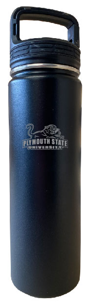 Plymouth State University 24 oz Engraved Insulated Stainless Steel Tumbler Water Bottle with Screw on Lid Officially Licensed Collegiate Product Black