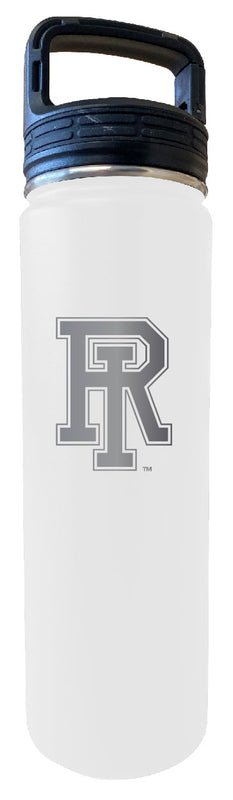 Rhode Island University 24 oz Engraved Insulated Stainless Steel Tumbler Water Bottle with Screw on Lid Officially Licensed Collegiate Product White