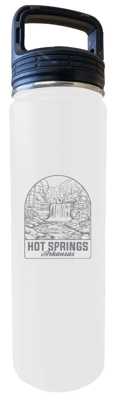 Hot Springs Arkansas Souvenir 32 oz Engraved Insulated Stainless Steel Tumbler Water Bottle with Screw on Lid White 4-Pack