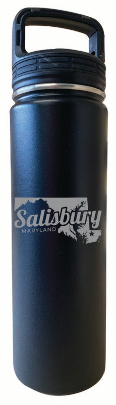 Salisbury Maryland Souvenir 32 oz Engraved Insulated Stainless Steel Tumbler Water Bottle with Screw on Lid Black 2-Pack