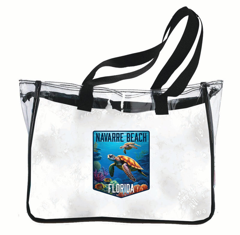 Navarre Beach Florida Underwater Turtle Design Souvenir Clear Tote Bag