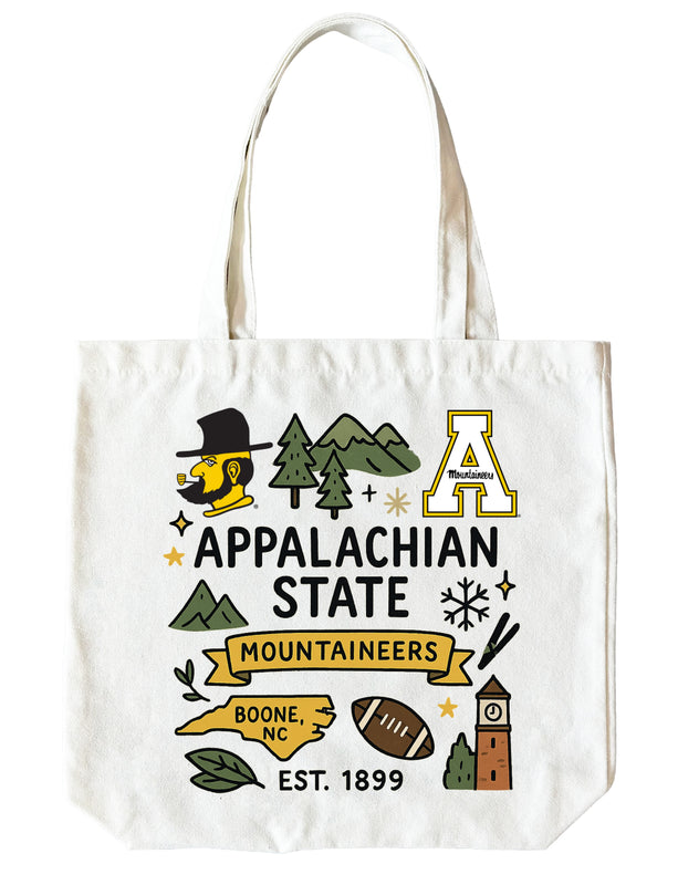 Appalachian State 15" x 15" Canvas Tote Bag Officially Licensed