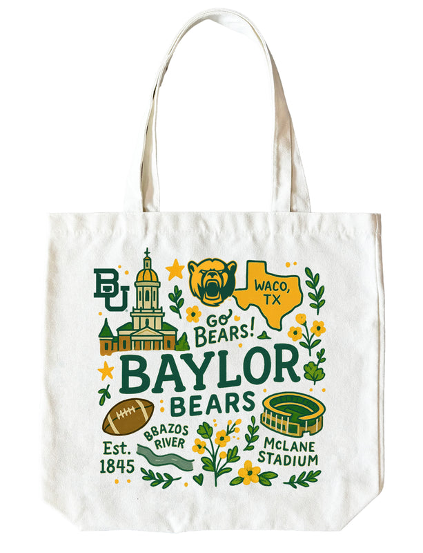 Baylor Bears 15" x 15" Canvas Tote Bag Officially Licensed