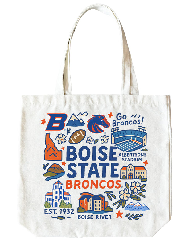 Boise State Broncos 15" x 15" Canvas Tote Bag Officially Licensed