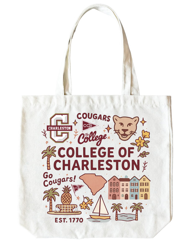 College of Charleston 15" x 15" Canvas Tote Bag Officially Licensed