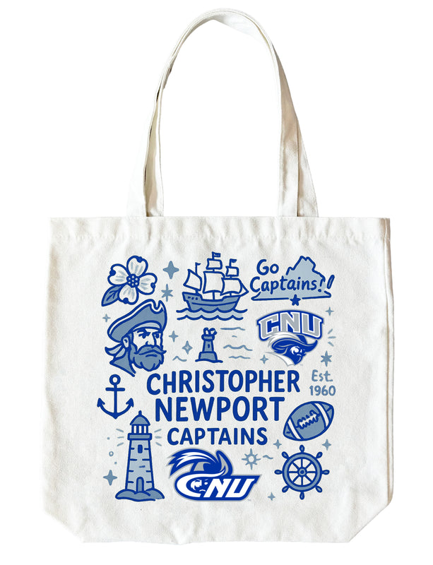 Christopher Newport Captains 15" x 15" Canvas Tote Bag Officially Licensed
