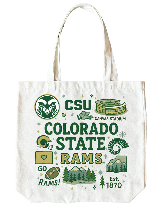 Colorado State Rams 15" x 15" Canvas Tote Bag Officially Licensed
