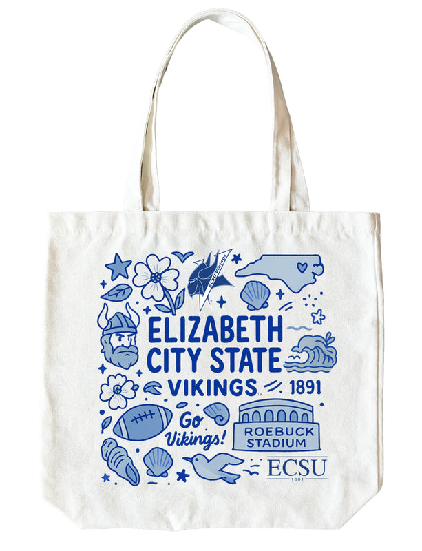 Elizabeth City State University 15" x 15" Canvas Tote Bag Officially Licensed