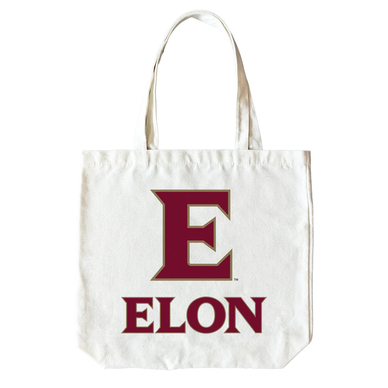 Elon University 15" x 15" Canvas Tote Bag Officially Licensed – Logo or Medley Design Logo