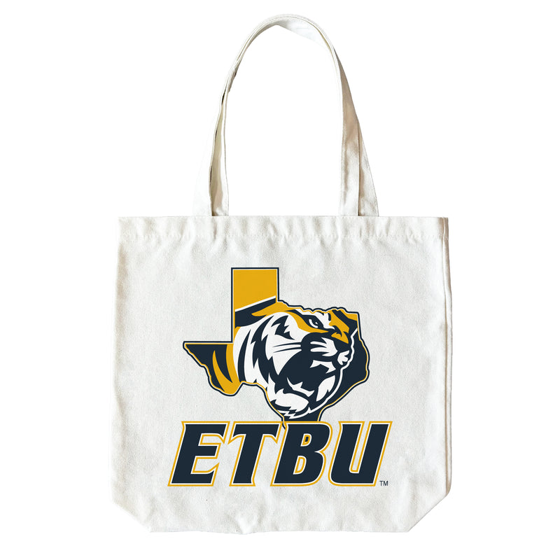 East Texas Baptist University 15" x 15" Canvas Tote Bag Officially Licensed – Logo or Medley Design Logo