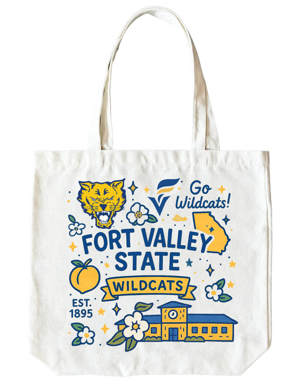 Fort Valley State University 15" x 15" Canvas Tote Bag Officially Licensed
