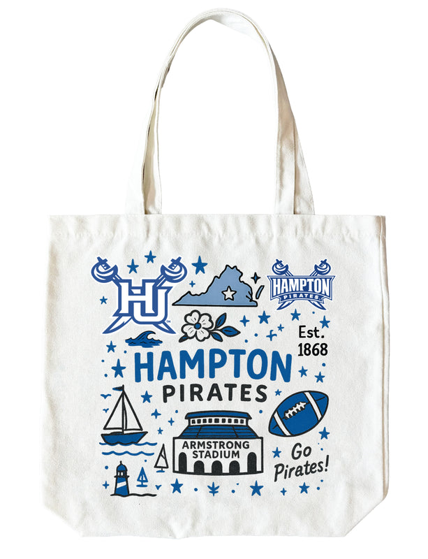 Hampton University 15" x 15" Canvas Tote Bag Officially Licensed