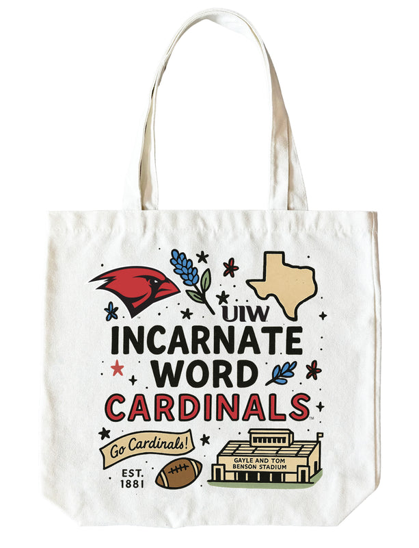 Incarnate Word Cardinals 15" x 15" Canvas Tote Bag Officially Licensed