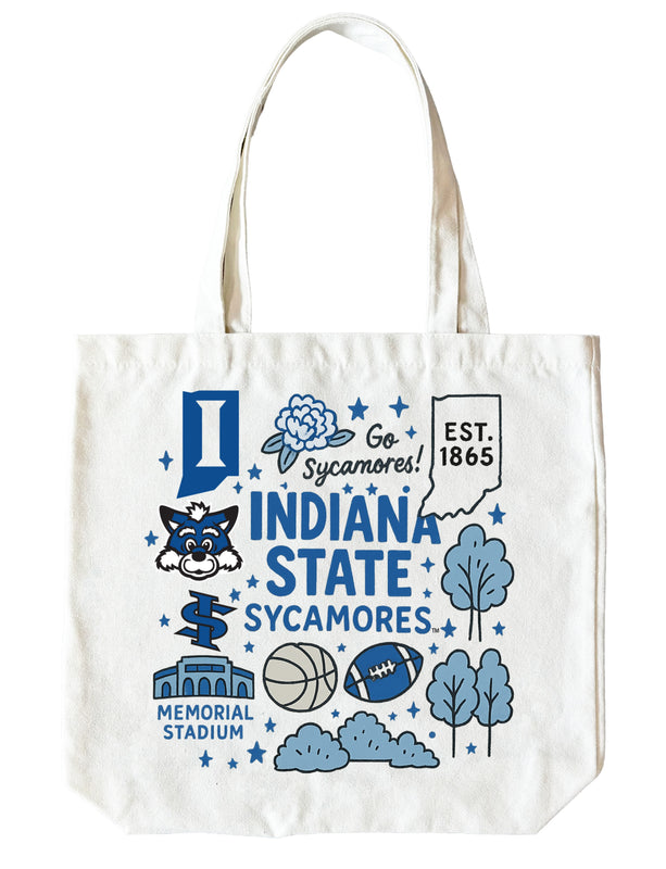 Indiana State University 15" x 15" Canvas Tote Bag Officially Licensed
