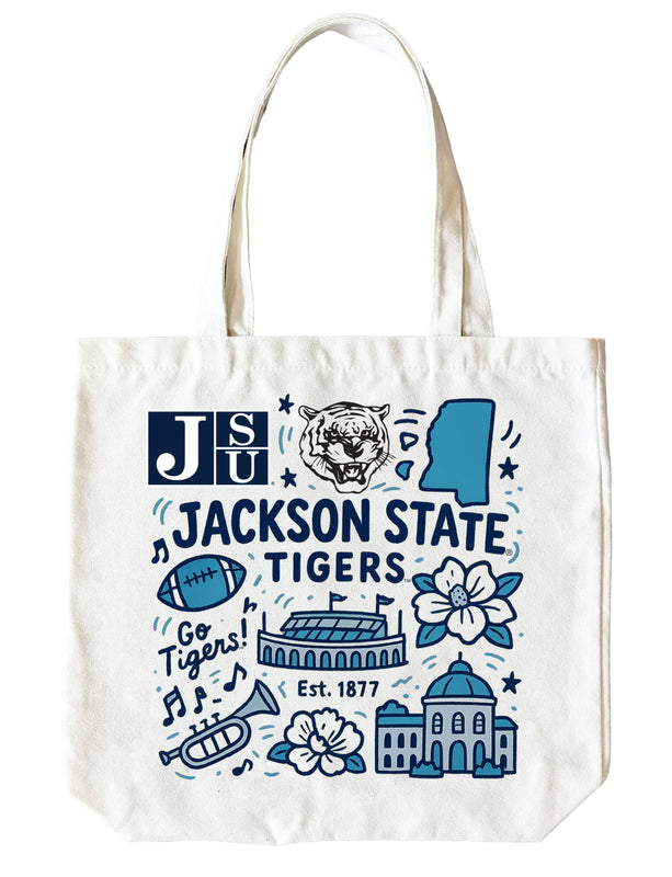 Jackson State University 15" x 15" Canvas Tote Bag Officially Licensed