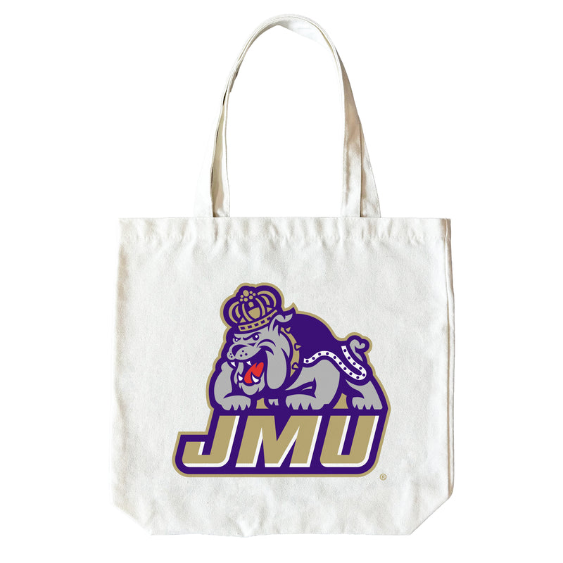 James Madison Dukes 15" x 15" Canvas Tote Bag Officially Licensed – Logo or Medley Design Logo