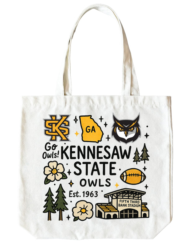 Kennesaw State University 15" x 15" Canvas Tote Bag Officially Licensed