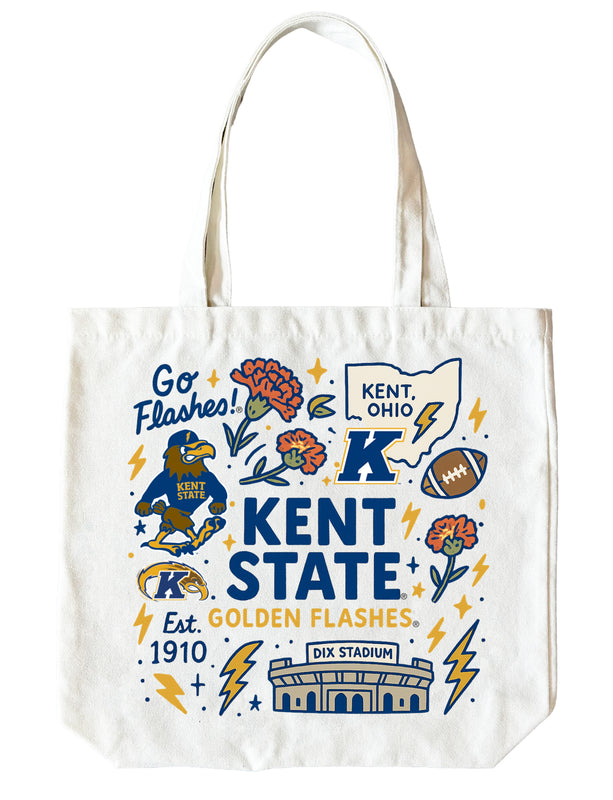 Kent State University 15" x 15" Canvas Tote Bag Officially Licensed