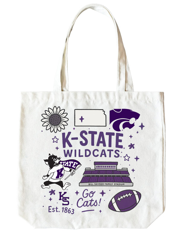 Kansas State Wildcats 15" x 15" Canvas Tote Bag Officially Licensed