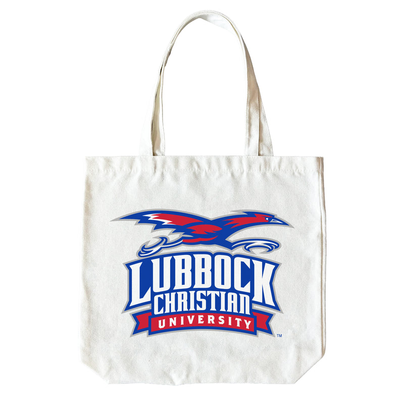 Lubbock Christian University Chaparral 15" x 15" Canvas Tote Bag Officially Licensed – Logo or Medley Design Logo