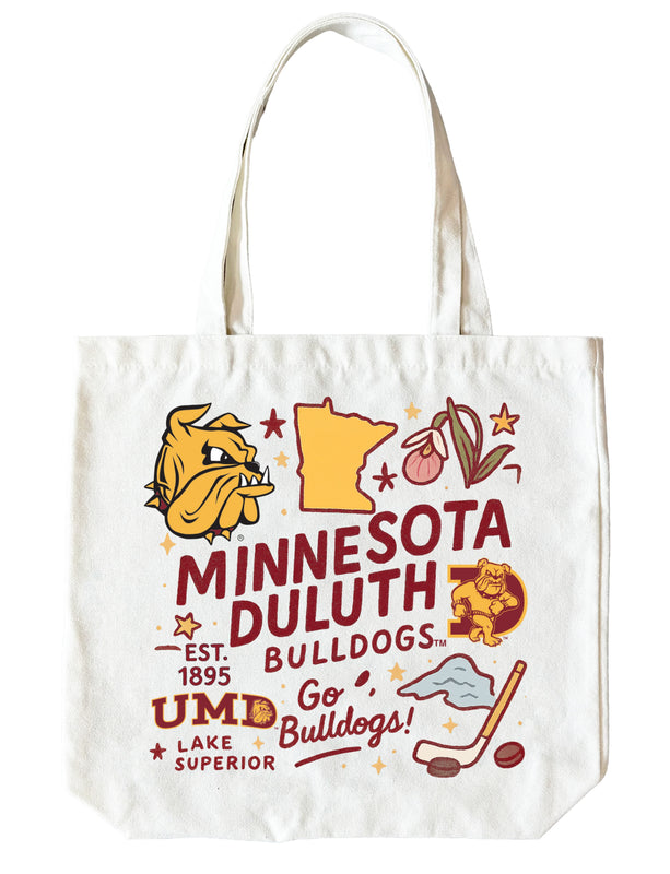 Minnesota Duluth Bulldogs 15" x 15" Canvas Tote Bag Officially Licensed