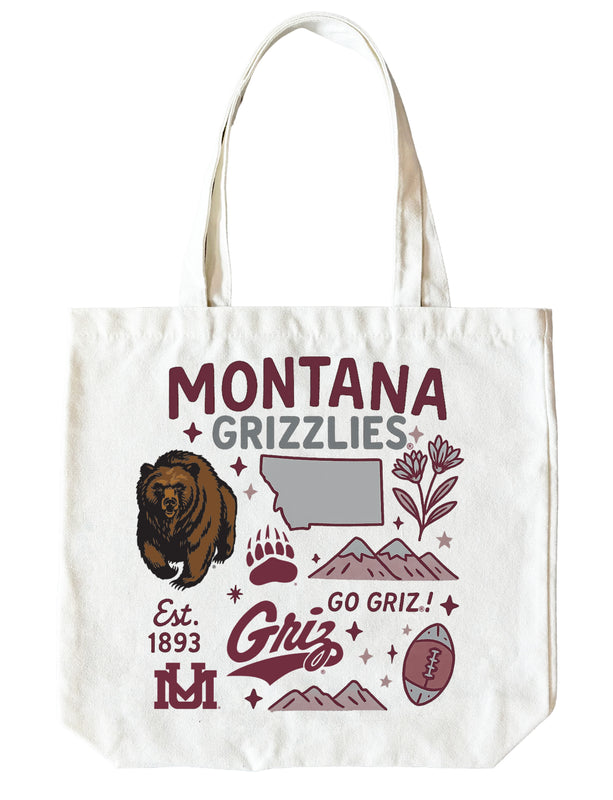 Montana University 15" x 15" Canvas Tote Bag Officially Licensed