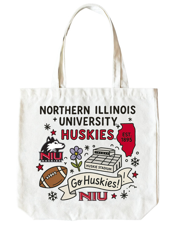 Northern Illinois Huskies 15" x 15" Canvas Tote Bag Officially Licensed