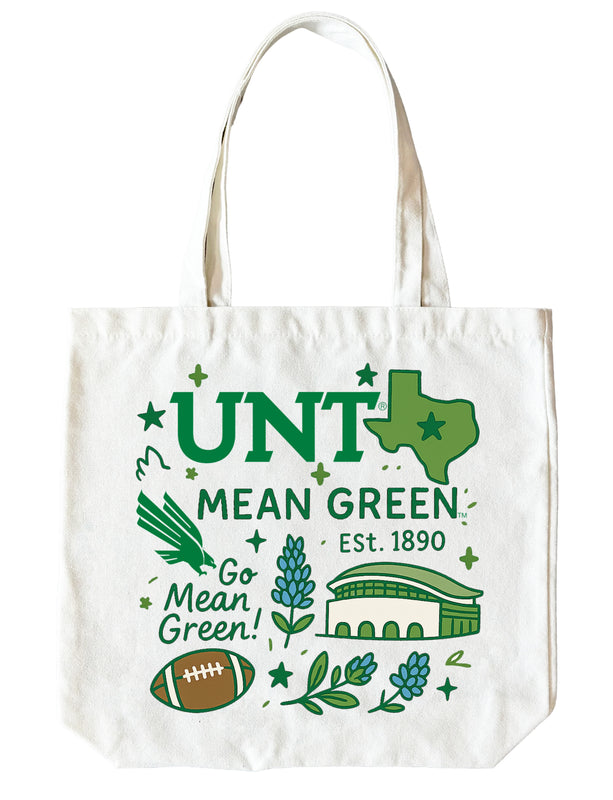 North Texas 15" x 15" Canvas Tote Bag Officially Licensed