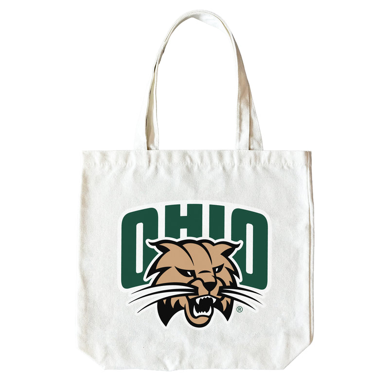 Ohio University 15" x 15" Canvas Tote Bag Officially Licensed – Logo or Medley Design Logo