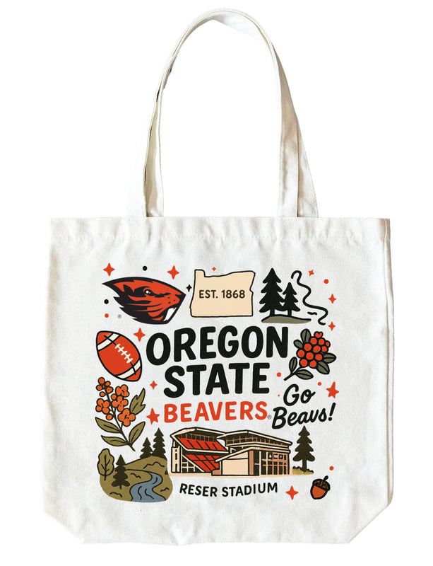 Oregon State Beavers 15" x 15" Canvas Tote Bag Officially Licensed